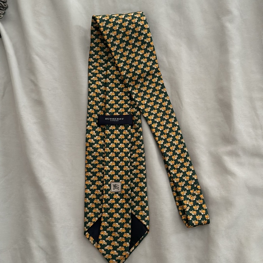 Burberry Silk Tie London Yellow Cab Print - Picture 6 of 6